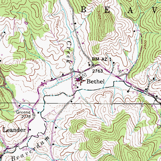 Topographic Map of Bethel Elementary School, NC