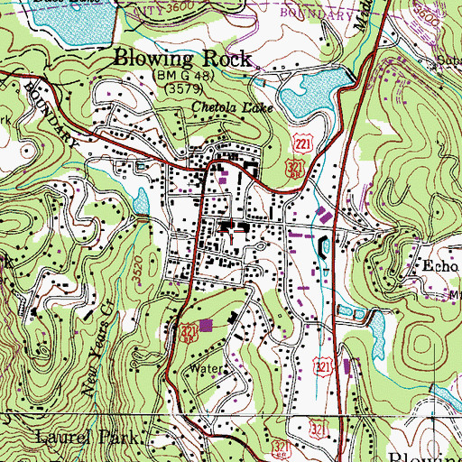 Topographic Map of Blowing Rock Elementary School, NC