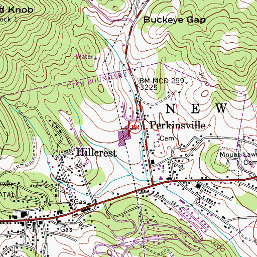 Topographic Map of Hardin Park Elementary School, NC