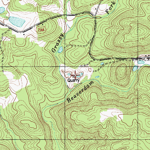 Topographic Map of Russels Mine (historical), NC