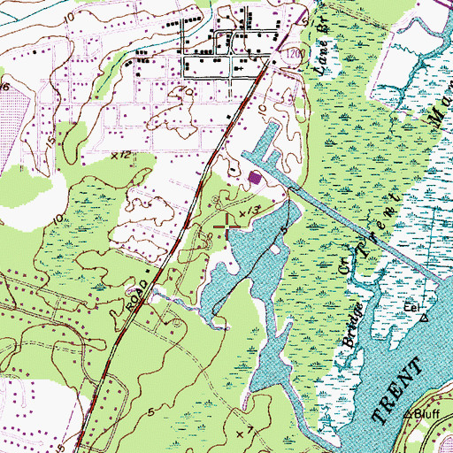 Topographic Map of Old Town Harbor, NC