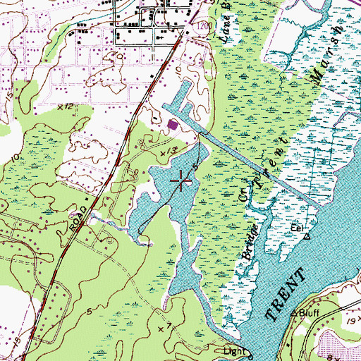 Topographic Map of Old Towne Lake, NC