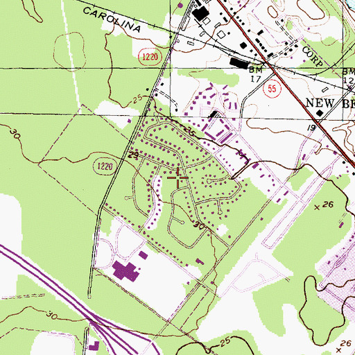 Topographic Map of Colony Estates, NC