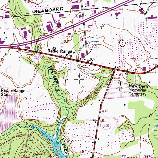 Topographic Map of Oakdale, NC