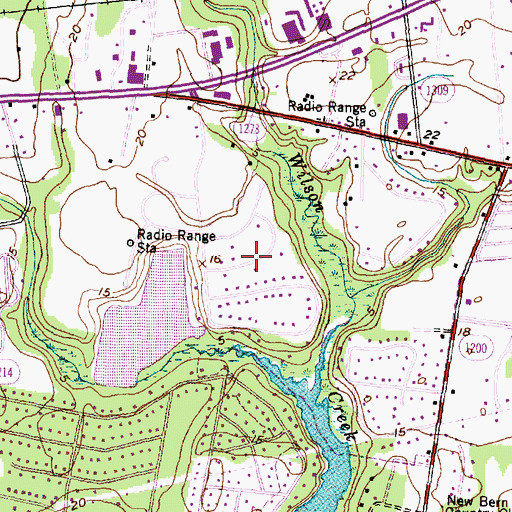 Topographic Map of Cypress Shores, NC