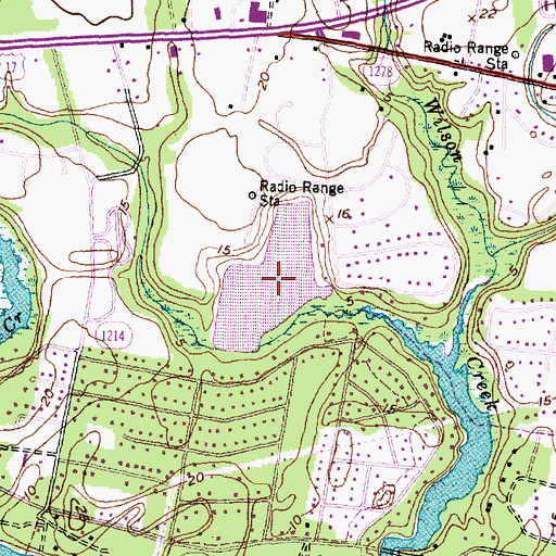 Topographic Map of Cypress Lake, NC