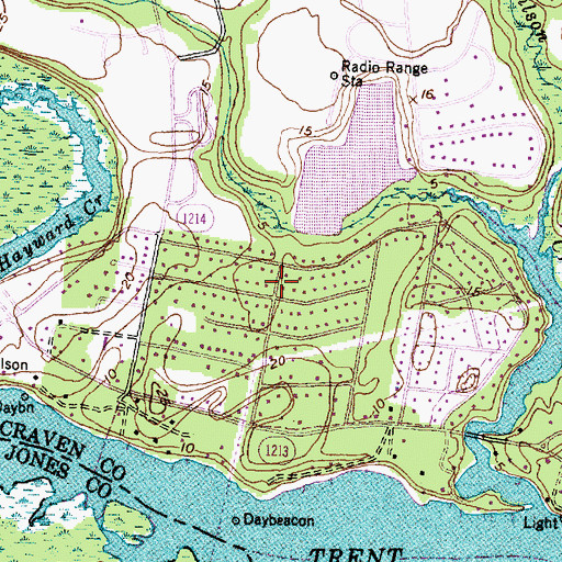 Topographic Map of Country Club Park, NC