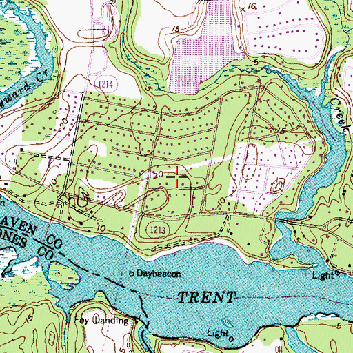 Topographic Map of Holly Hills, NC