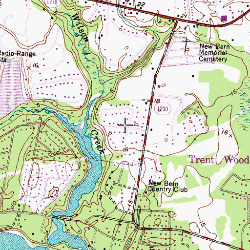 Topographic Map of Edgewood, NC