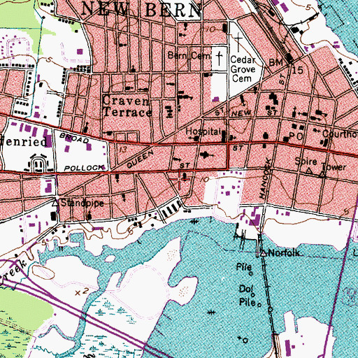 Topographic Map of Saint Phillip Church of Christ, NC