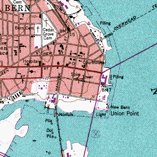 Topographic Map of Saint Marys Free Will Baptist Church, NC