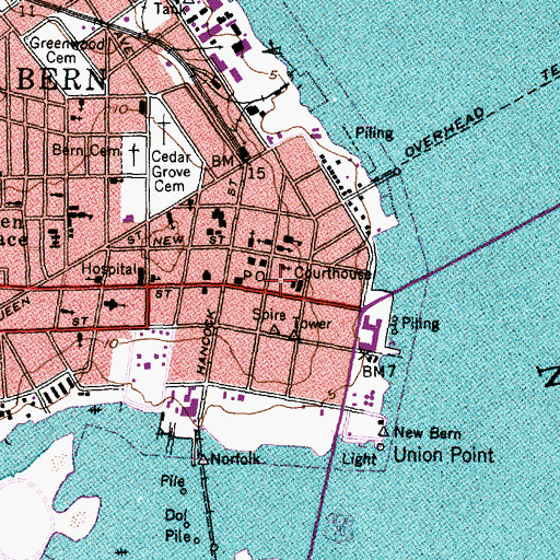 Topographic Map of First Church of Christ Scientist, NC
