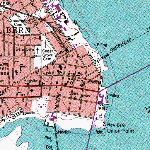 Topographic Map of Saint Pauls Catholic Church, NC