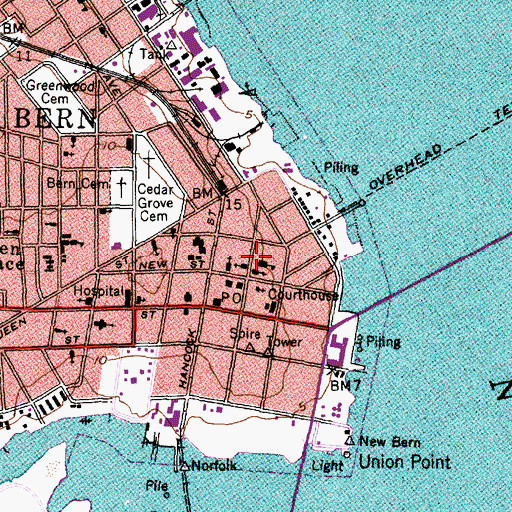 Topographic Map of Saint Pauls School, NC