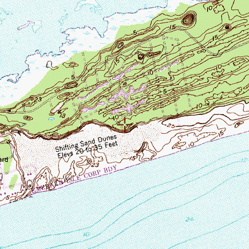Topographic Map of Point Emerald Villas, NC