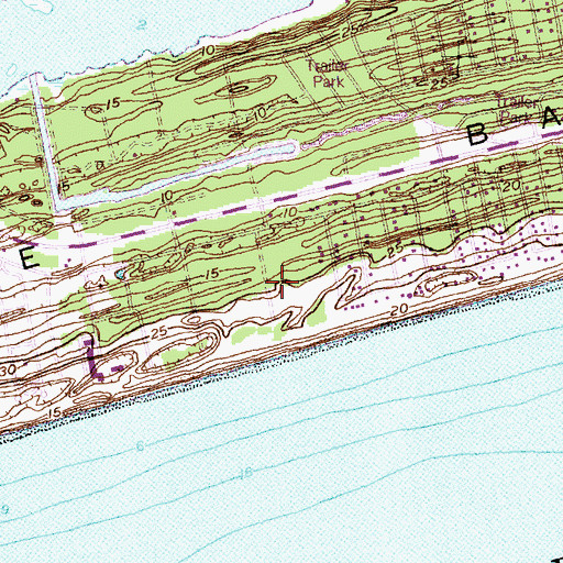 Topographic Map of Ocean Crest, NC
