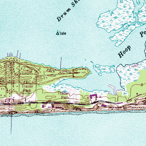 Topographic Map of Coastal Shores, NC