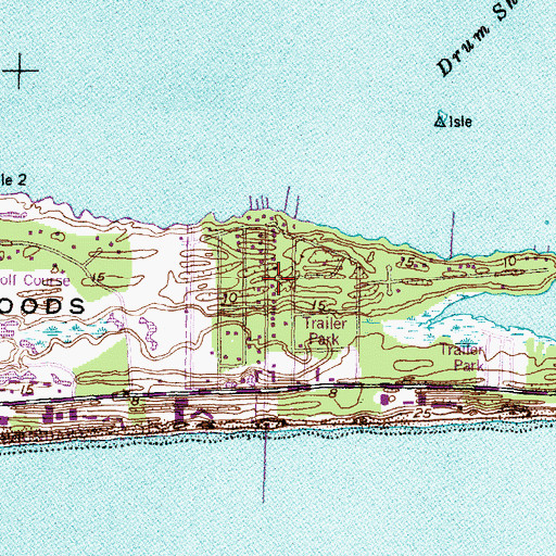 Topographic Map of Bogue View Shores, NC