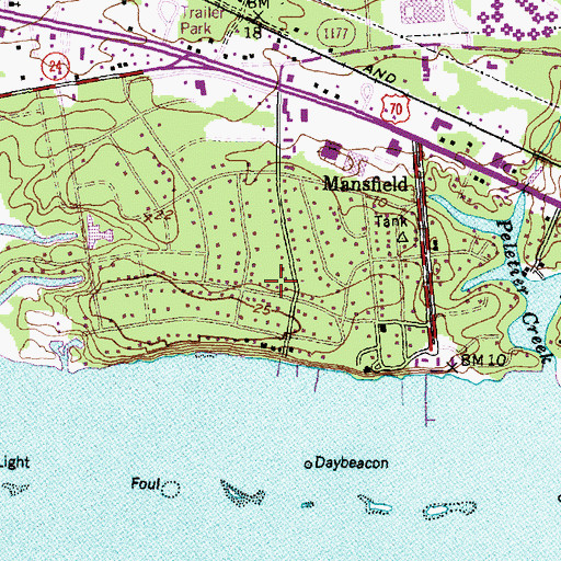 Topographic Map of Mitchell Village, NC