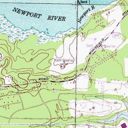 Topographic Map of Morehead City Country Club, NC