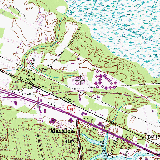 Topographic Map of West Carteret High School, NC