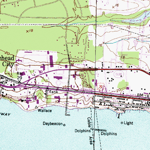 Topographic Map of Camp Glenn Elementary School, NC