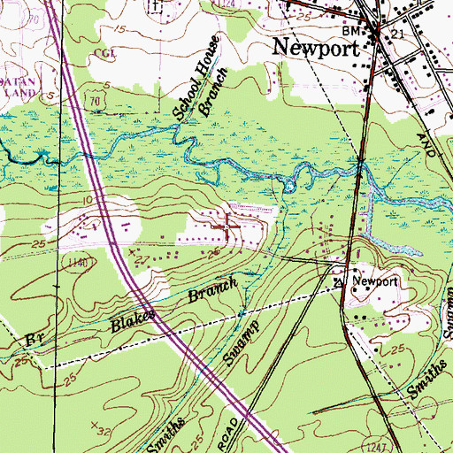 Topographic Map of Dickson Park, NC