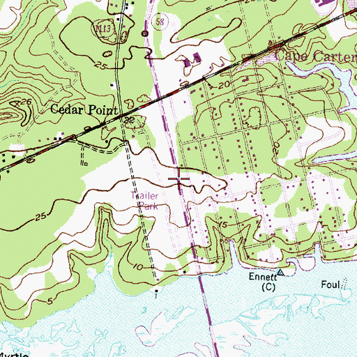 Topographic Map of New Visitors Center, NC