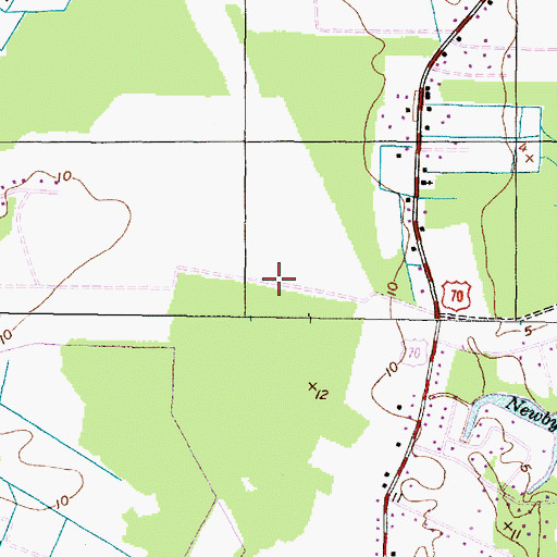 Topographic Map of Cedarville Estates, NC