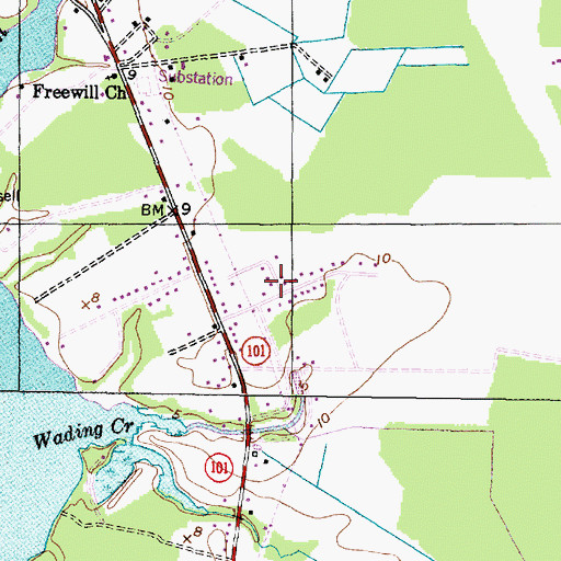 Topographic Map of McDaniels, NC