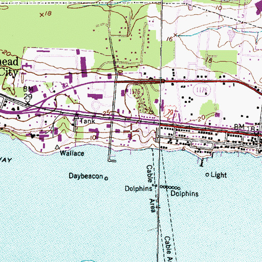 Topographic Map of Carteret Historical Museum, NC