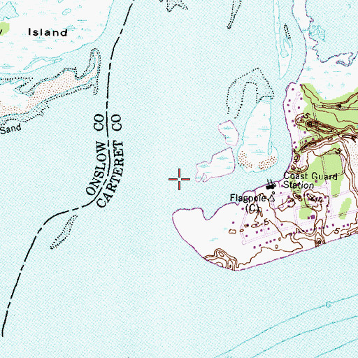 Topographic Map of Bank Channel, NC