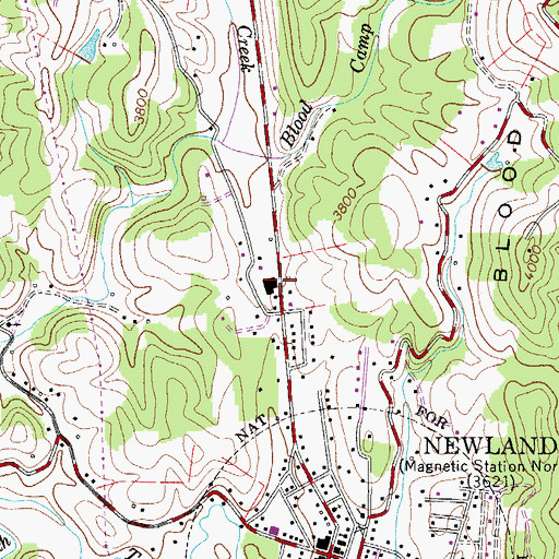 Topographic Map of Newland Elementary School, NC