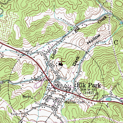Topographic Map of Elk Park Elementary School, NC