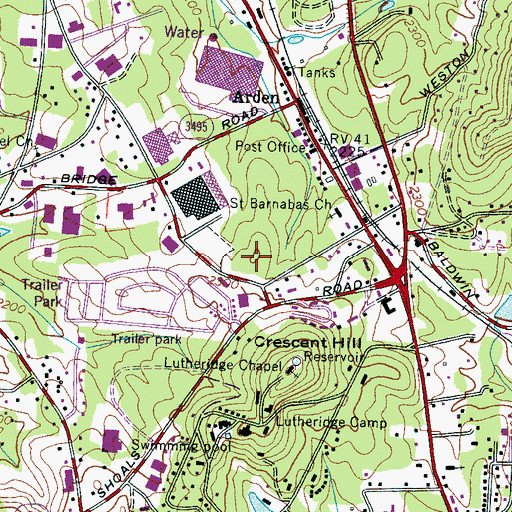 Topographic Map of Glen Arden Elementary School, NC