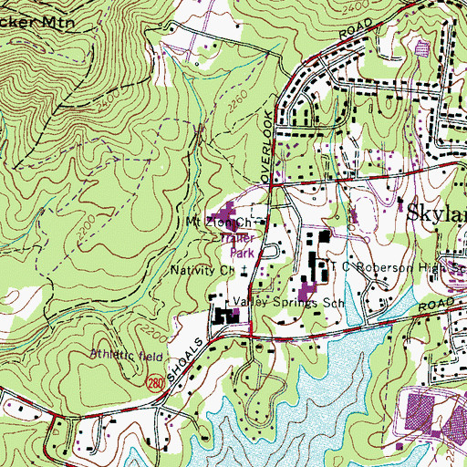 Topographic Map of William W Estes Elementary School, NC