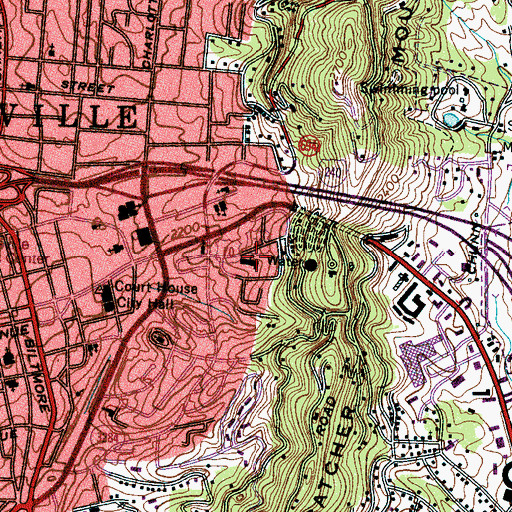 Topographic Map of Lucy B Herring Elementary School, NC