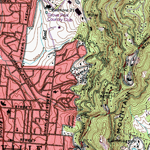 Topographic Map of Albemarle, NC