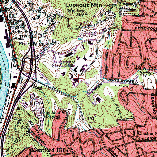 Topographic Map of University of North Carolina - Botanical Gardens, NC