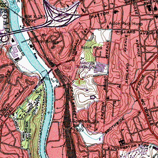 Topographic Map of Murry Hill Park, NC
