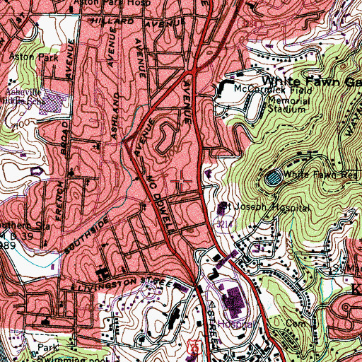 Topographic Map of Lee Walker Hots, NC