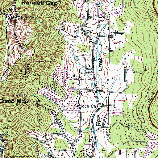 Topographic Map of Rolling Green, NC