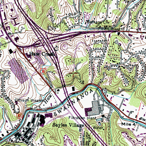 Topographic Map of Redwood Village, NC