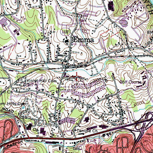 Topographic Map of Knollwood, NC