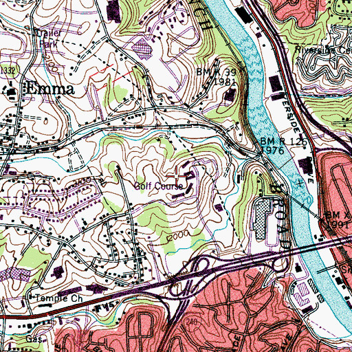 Topographic Map of Great Smokies Hilton, NC
