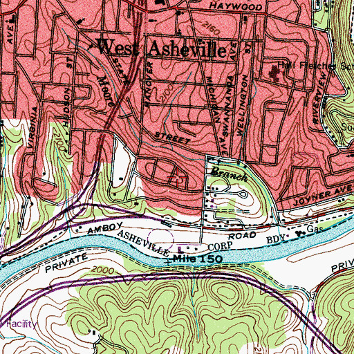 Topographic Map of Pisgah View, NC