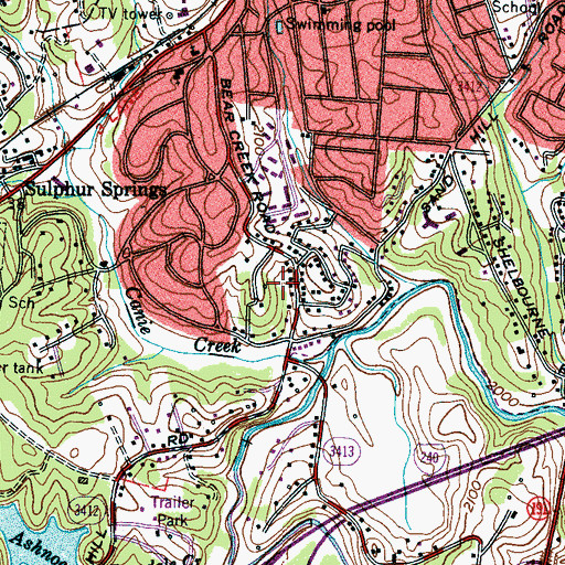 Topographic Map of Malvern Hills, NC