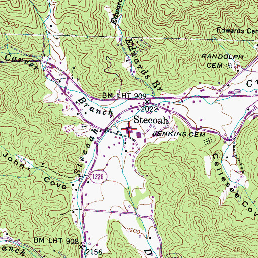 Topographic Map of Stecoah Union School, NC