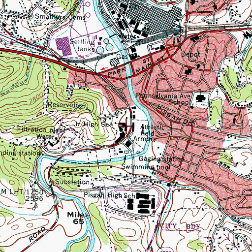 Topographic Map of Canton Junior High School, NC
