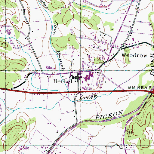 Topographic Map of Bethel Elementary School, NC